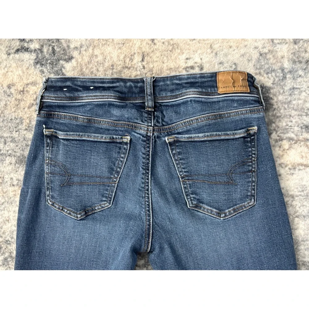 Women's American Eagle Kick Boot Blue‎ Jeans - Y2K Size 4 Short Super Stretch